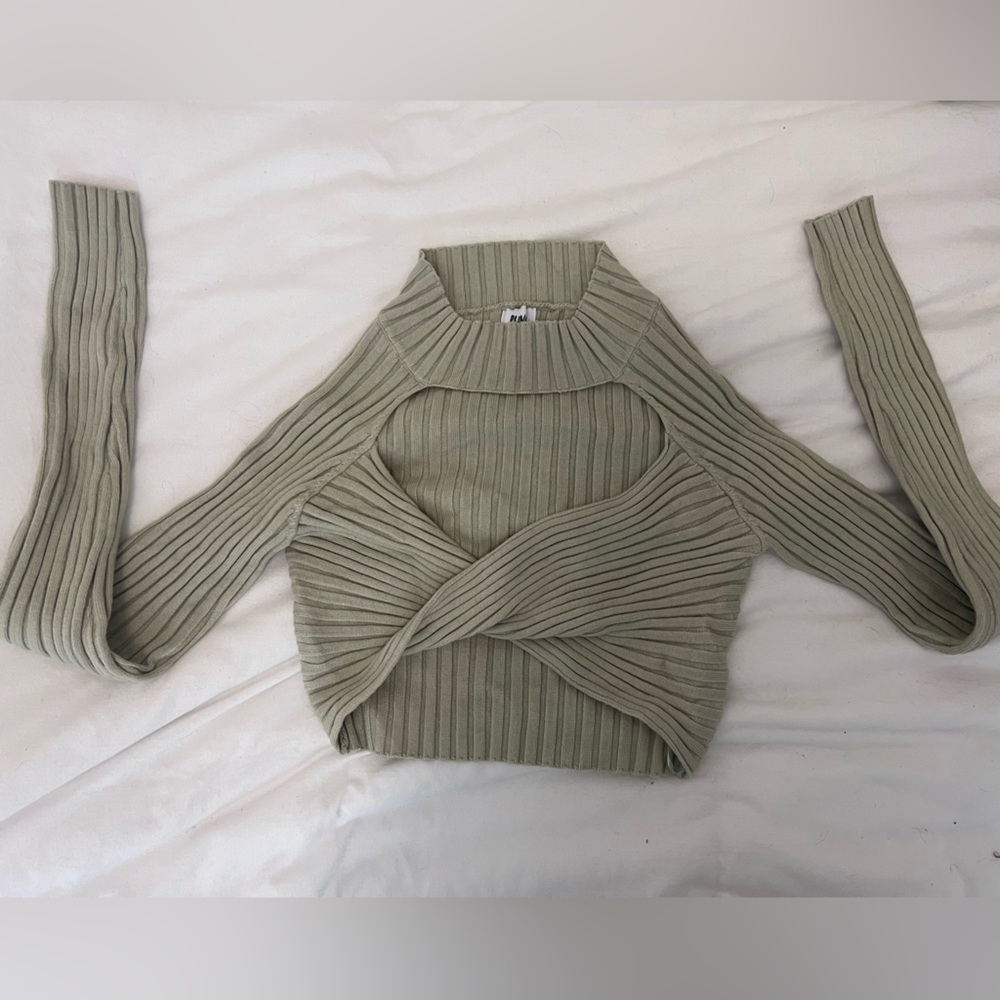 princess polly  green cross cross top